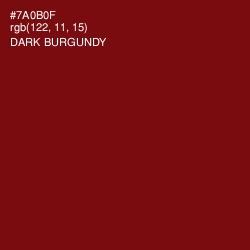 #7A0B0F - Dark Burgundy Color Image